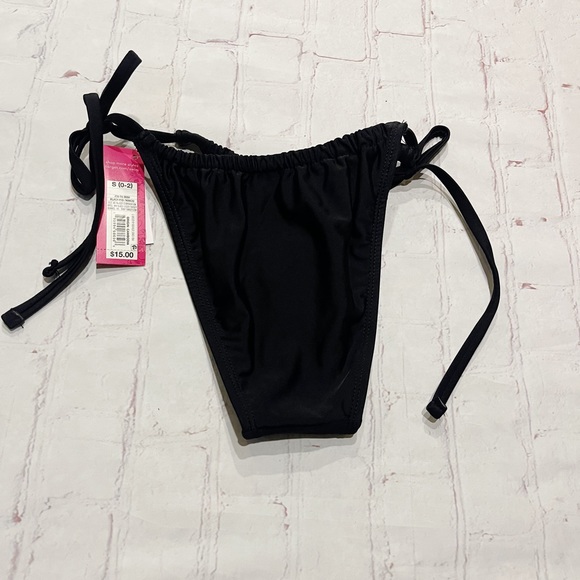 [Xhilaration] NWT black high leg scoop string bikini swim bottom SMALL - Picture 5 of 5